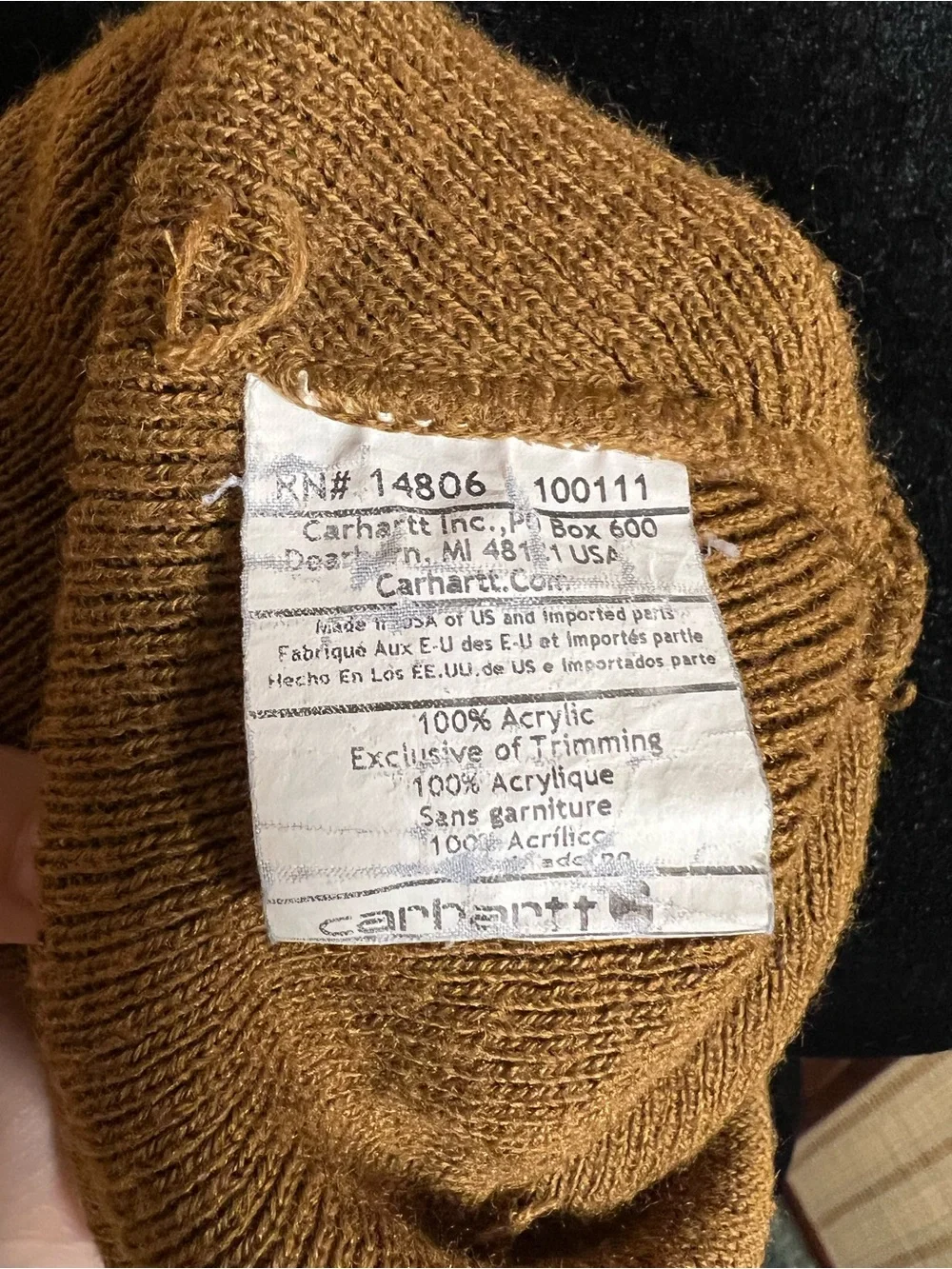 Carhartt Brown Knit Cuffed Beanie Hat A18 Carhartt Brown Workwear Unisex